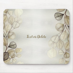 Golden Eucalyptus Foliage Shiny Elegante Mousepad