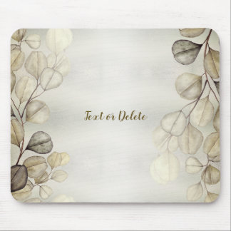 Golden Eucalyptus Foliage Shiny Elegante Mousepad