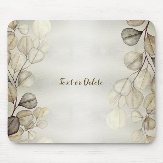 Golden Eucalyptus Foliage Shiny Elegante Mousepad (Vorne)