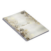 Golden Eucalyptus Foliage Shiny Elegante Notizblock (Rechte Seite)