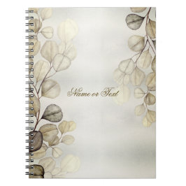 Golden Eucalyptus Foliage Shiny Elegante Notizblock