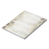 Golden Eucalyptus Foliage Shiny Elegante Notizblock (Rotiert)