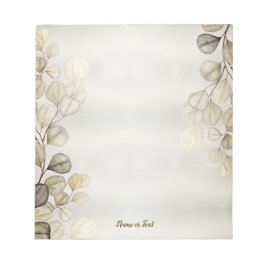 Golden Eucalyptus Foliage Shiny Elegante Notizblock