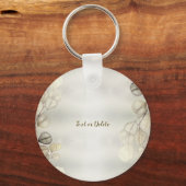 Golden Eucalyptus Foliage Shiny Elegante Schlüsselanhänger (Rückseite)