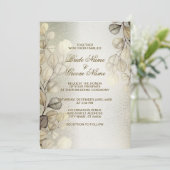 Golden Eucalyptus Hochzeitliches Rote Thun Einladung (Stehend Vorderseite)