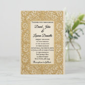 Golden Ever After Photo Wedding Invitation Einladung (Stehend Vorderseite)
