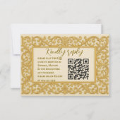 Golden Ever after QR Code Wedding RSVP Card (Vorderseite)