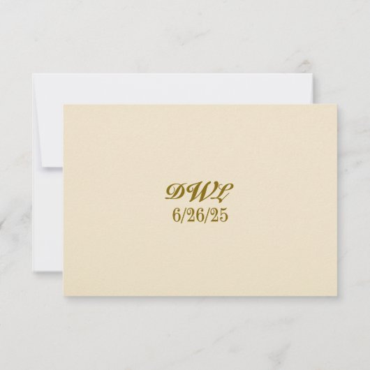 Golden Ever after QR Code Wedding RSVP Card (Rückseite)