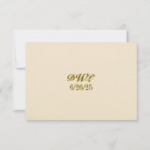 Golden Ever after QR Code Wedding RSVP Card Karte (Rückseite)