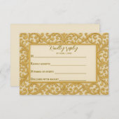 Golden Ever after Wedding RSVP Card (Vorne/Hinten)