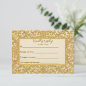 Golden Ever after Wedding RSVP Card Karte (Stehend Vorderseite)