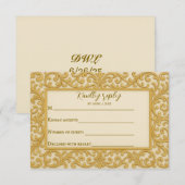 Golden Ever after Wedding RSVP Card Karte (Vorne/Hinten)