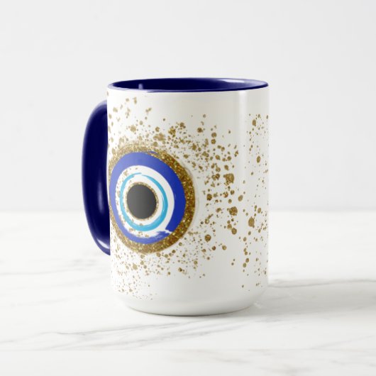 Golden Evil Eye Tasse (Vorderseite Links)