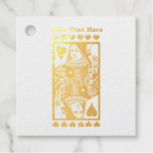 Golden Extravagant Heart Queen Playing Card Herz