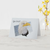Golden Eye American Bald Eagle Art Karte (Gelbe Blume)