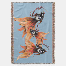 Golden Eye Surreal Goldfish Fantasie Art & Weise Decke