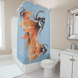 Golden Eye Surreal Goldfish Fantasie Art & Weise Duschvorhang