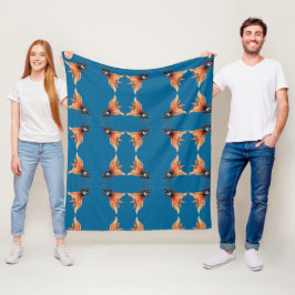 Golden Eye Surreal Goldfish Fantasie Art & Weise Fleecedecke