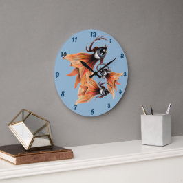 Golden Eye Surreal Goldfish Fantasie Art & Weise Große Wanduhr