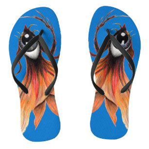 Golden Eye Surreal Goldfish Fantasy Originale Kuns Badesandalen