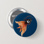 Golden Eye Surreal Goldfish Fantasy Originale Kuns Button (Vorne & Hinten)