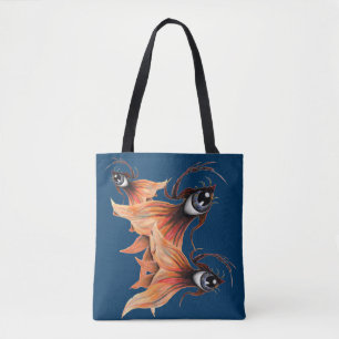 Golden Eye Surreal Goldfish Fantasy Originale Kuns Tasche