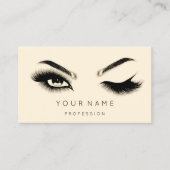Golden Eyelash Brows Microblading QRCODE Gelb Visitenkarte (Vorderseite)