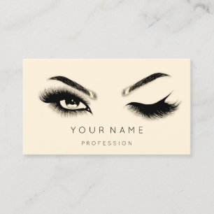 Golden Eyelash Brows Microblading QRCODE Gelb Visitenkarte