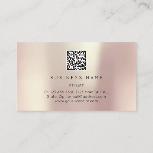 Golden Eyelash Brows Microblading QRCODE Logo Rose Visitenkarte (Rückseite)