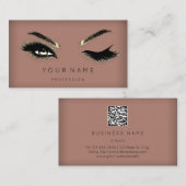 Golden Eyelash Brows Microblading QRCODE Logo Skiz Visitenkarte (Vorne/Hinten)