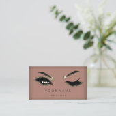 Golden Eyelash Brows Microblading QRCODE Logo Skiz Visitenkarte (Stehend Vorderseite)