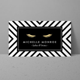 Golden Eyelashes mit Mod Schwarz und Weiß Visitenkarte