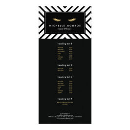 Golden Eyelashes mit Mod Schwarz und Weiß Werbekarte