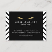 Golden Eyelashes Mod Pattern Salon Aftercare Card Visitenkarte (Rückseite)