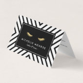 Golden Eyelashes Mod Pattern Salon Aftercare Visitenkarten (Vorderseite)