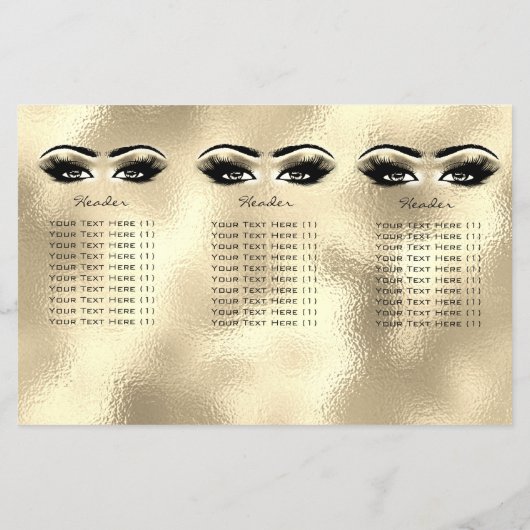 Golden Eyes Makeup Eyes Lashes DL 3 Packungsbeilag Flyer (Hinten)