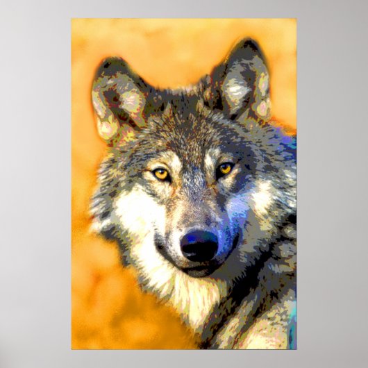 Golden Eyes (Wolf) Kunstdrucke Poster (Vorne)