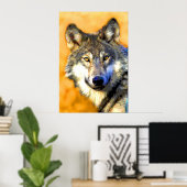 Golden Eyes (Wolf) Kunstdrucke Poster (Heimbüro)
