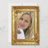 Golden Fabulous Elegant Birthday Photo Gold Floral Einladung (Rückseite)