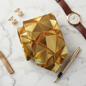Golden Faceted Crystal Geometric Krawatte