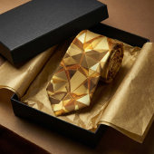 Golden Faceted Crystal Geometric Krawatte