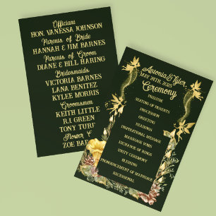 Golden Fairies Forest Wedding Programm