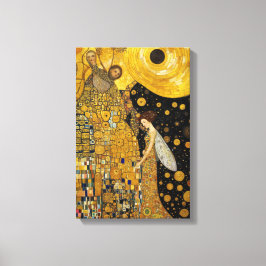 Golden Fairy Dream in Klimt Inspiriert Fantasie Leinwanddruck