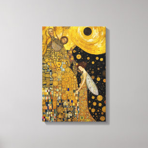 Golden Fairy Dream in Klimt Inspiriert Fantasie Leinwanddruck