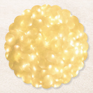 Golden Fairy Lights Paper Untersetzer