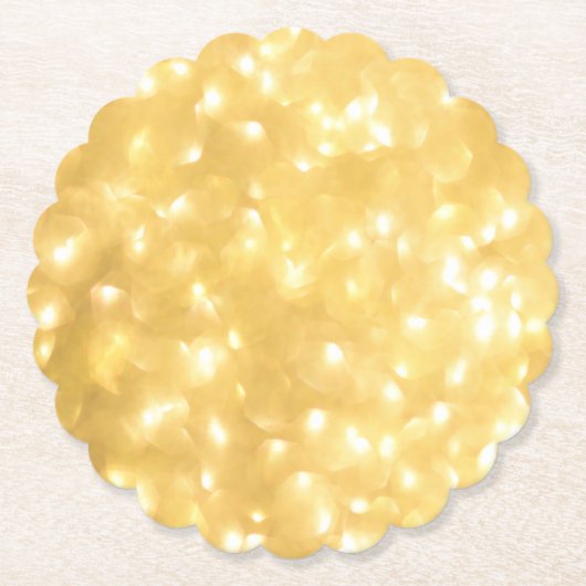Golden Fairy Lights Paper Untersetzer (Vorderseite)