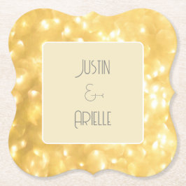 Golden Fairy Lights Paper Untersetzer