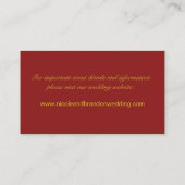 Golden Fairy Tale Wedding Website Card Begleitkarte (Rückseite)