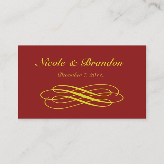 Golden Fairy Tale Wedding Website Card (rot) Begleitkarte (Vorderseite)