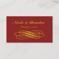 Golden Fairy Tale Wedding Website Card (rot)